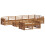 Berkfield Outdoor Sofa Set 9 pcs Natural Solid Acacia Wood 2