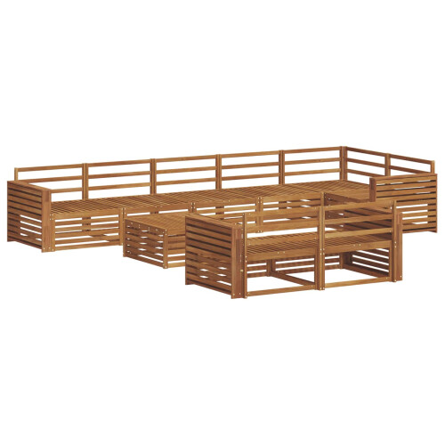 Berkfield Outdoor Sofa Set 9 pcs Natural Solid Acacia Wood 1