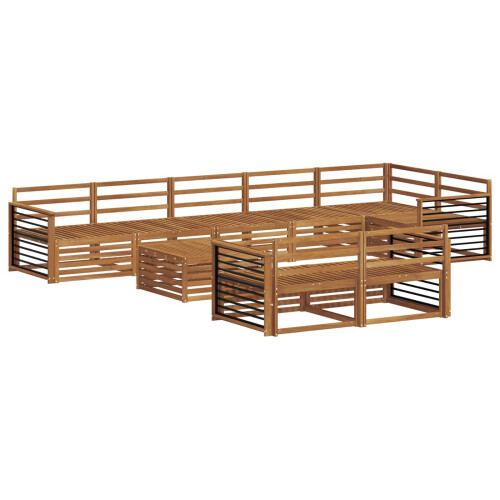Berkfield Outdoor Sofa Set 9 pcs Natural Solid Acacia Wood 1