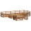 Berkfield Outdoor Sofa Set 9 pcs Natural Solid Acacia Wood 3