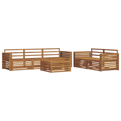 Berkfield Outdoor Sofa Set 6 pcs Natural Solid Acacia Wood 1