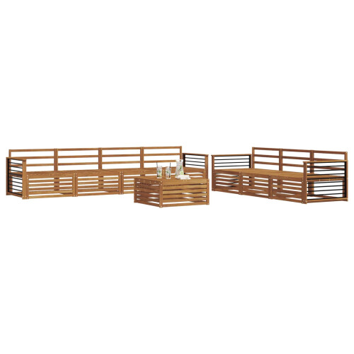 Berkfield Outdoor Sofa Set 8 pcs Natural Solid Acacia Wood 2
