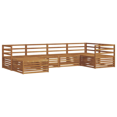 Berkfield Outdoor Sofa Set 6 pcs Natural Solid Acacia Wood 1
