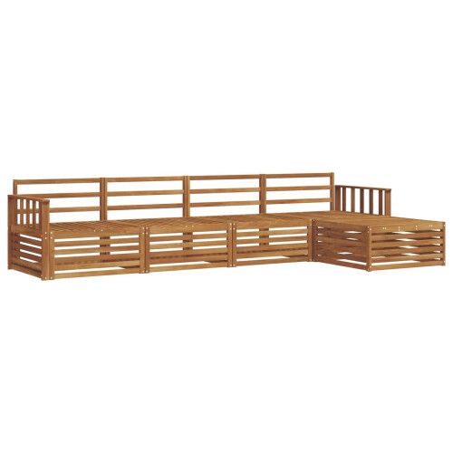 Berkfield Outdoor Sofa Set 5 pcs Natural Solid Acacia Wood 1
