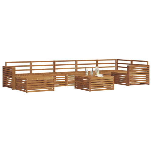 Berkfield Outdoor Sofa Set 8 pcs Natural 2