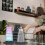 Dish Drying Rack with Dustproof Drainage Design, Gray Plastic Cup Organizer for Kitchen Counter 2