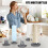 Dish Drying Rack with Dustproof Drainage Design, Gray Plastic Cup Organizer for Kitchen Counter 3