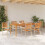 Berkfield Garden Dining Set 7 pcs Beige Solid Acacia Wood 4