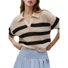 Women'S Cotton Cashmere Mesh Sweater Cream White S