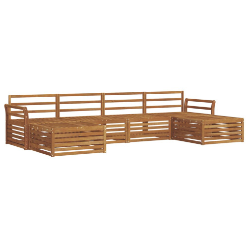 Berkfield Sofa Sets 6 pcs Natural Solid Acacia Wood 1
