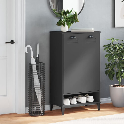 Berkfield Shoe Cabinet VIKEN Anthracite Grey Engineered Wood 2