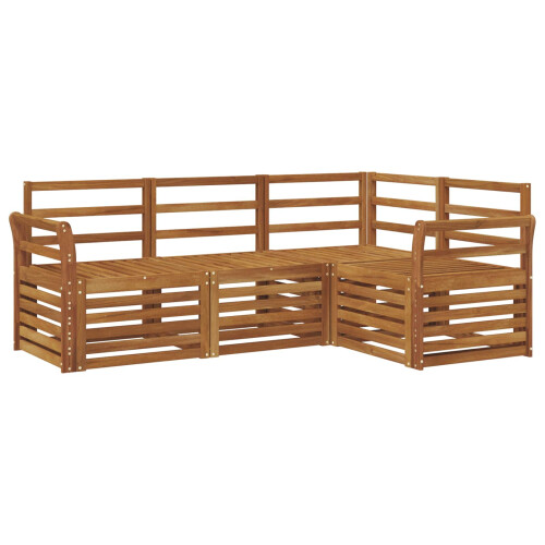 Berkfield Sofa Sets 4 pcs Natural Solid Acacia Wood 1