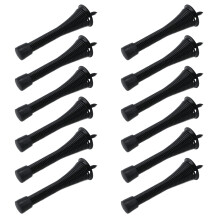 12 Pack Black Flexible Spring Door Stopper 3.25 Inch Heavy Duty Rubber Tip for Wall Protection