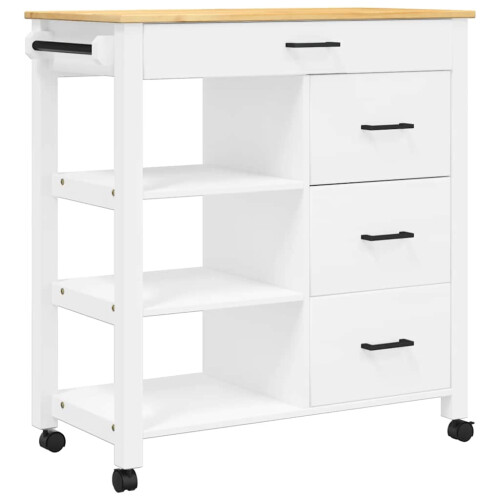 Berkfield Kitchen Trolley MONZA 84x40x88.5 cm Solid Wood Pine 1