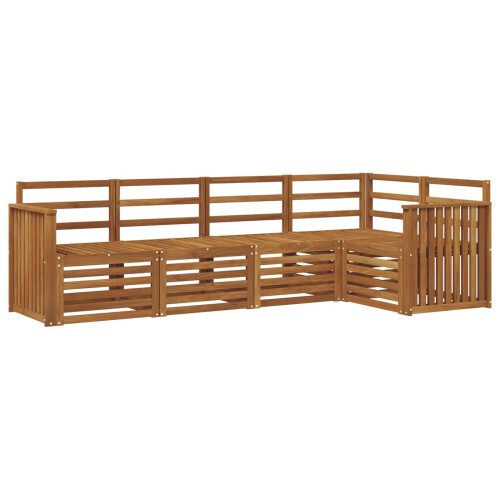 Berkfield Sectional Sofa Set 5 pcs Natural Solid Acacia Wood 1