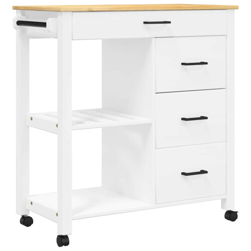 Berkfield Kitchen Trolley MONZA 84x40x88.5 cm Solid Wood Pine 1