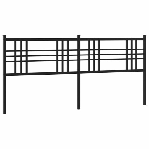 Berkfield Metal Replace Headboard Black 200cm 1