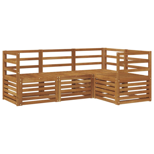 Berkfield Sofa Sets 4 pcs Natural Solid Acacia Wood 1