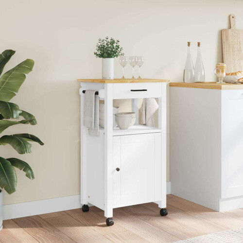 Berkfield Kitchen Trolley MONZA 48x40x88.5 cm Solid Wood Pine 2
