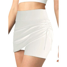 Women'S 2-in-1 Convertible Athletic Skirt with Drawstring - Knee-Length Skort with Pockets for Sports & Casual White XXL