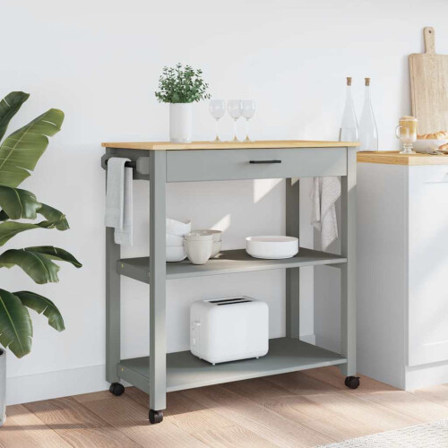 Berkfield Kitchen Trolley MONZA 84x40x88.5 cm Solid Wood Pine 2