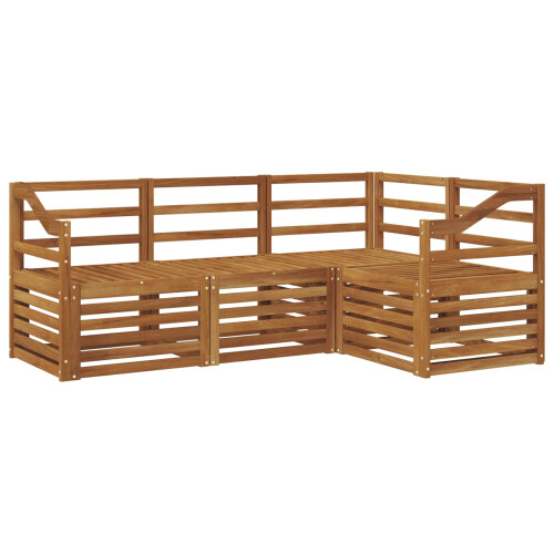 Berkfield Sofa Sets 4 pcs Natural Solid Acacia Wood 1