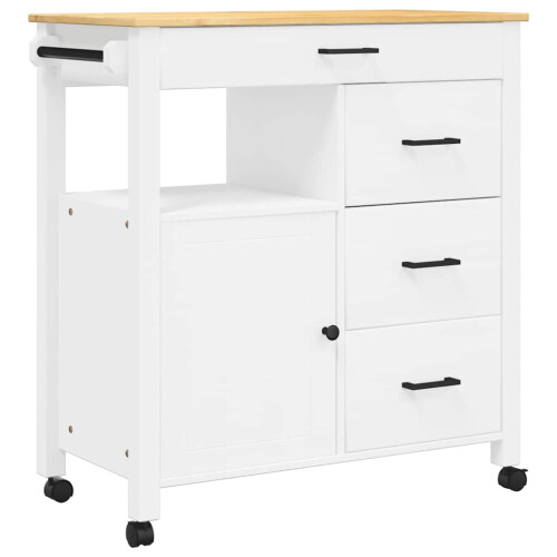Berkfield Kitchen Trolley MONZA 84x40x88.5 cm Solid Wood Pine 1