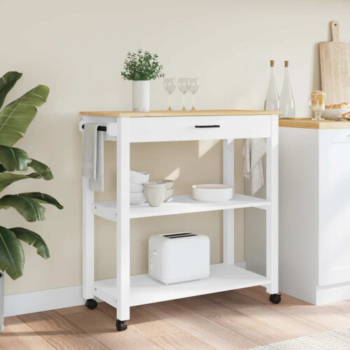 Berkfield Kitchen Trolley MONZA 84x40x88.5 cm Solid Wood Pine 2