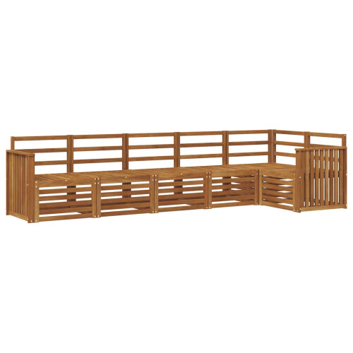 Berkfield Sectional Sofa Set 6 pcs Natural Solid Acacia Wood 1