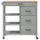 Berkfield Kitchen Trolley MONZA 84x40x88.5 cm Solid Wood Pine 5
