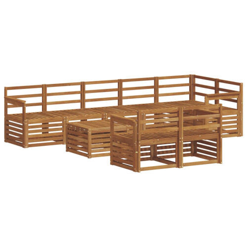 Berkfield Sofa Sets 9 pcs Natural Solid Acacia Wood 1