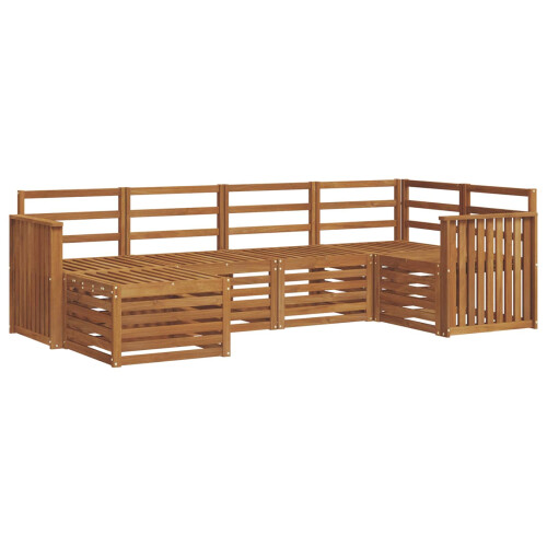 Berkfield Sectional Sofa Set 6 pcs Natural Solid Acacia Wood 1
