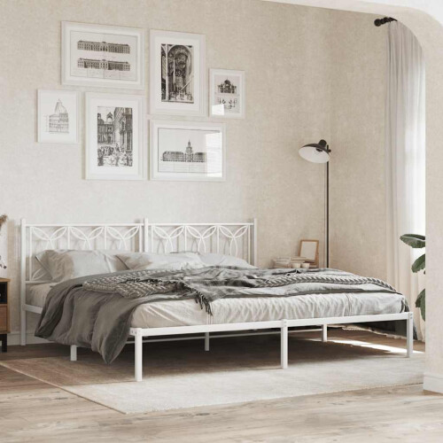 Berkfield Metal Replace Headboard White 200 cm 2