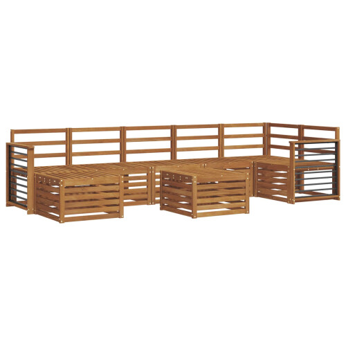 Berkfield Sofa Sets 8 pcs Natural Solid Acacia Wood 1