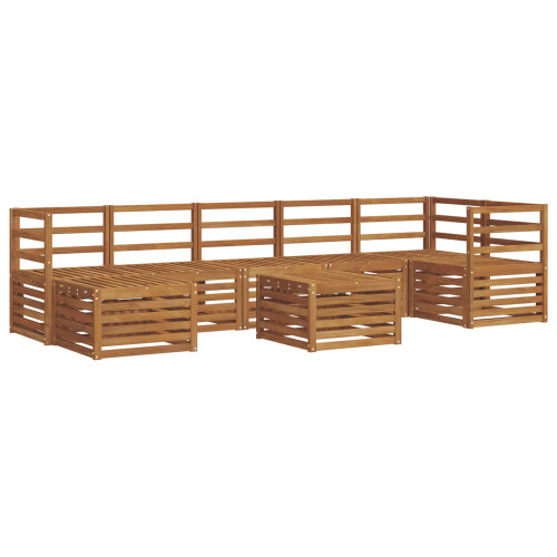 Berkfield Outdoor Sofa Set 8 pcs Natural Solid Acacia Wood 1
