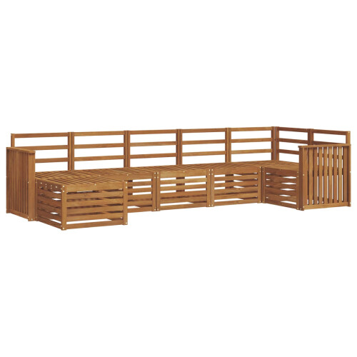 Berkfield Sectional Sofa Set 7 pcs Natural Solid Acacia Wood 1