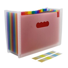 Expanding File Folder 13 Pocket Accordion Organizer with Labels and Lid for A4 Documents Office
