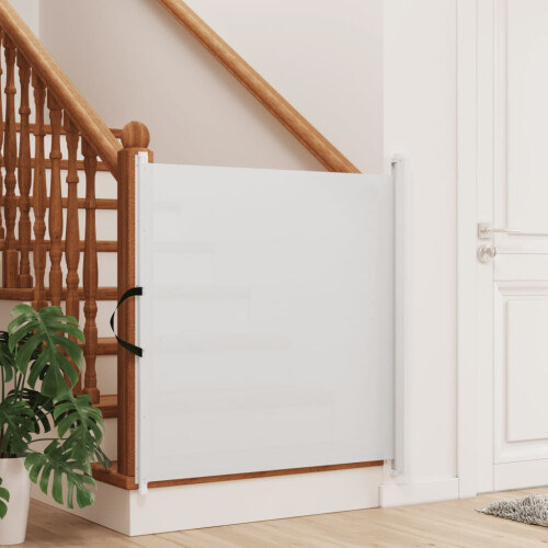 Berkfield Retractable Pet Gate White 82.5x125 cm 2