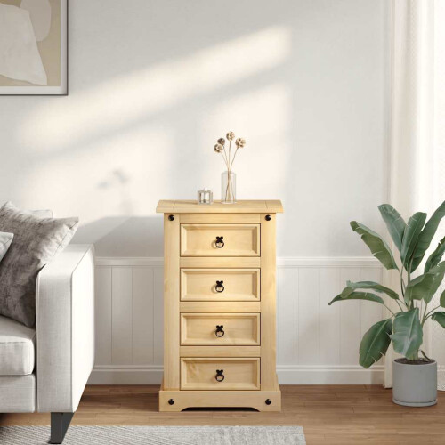 Berkfield Bedside Cabinet Corona 53x39x84 cm Solid Wood Pine 2