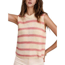 Women'S Europe and US Wind Loose Type Round Neck Halter Clip Striped Women'S Bottoming Shirt Sweater  M