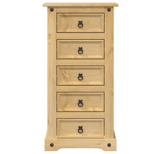 Berkfield Bedside Cabinet Corona 53x39x103 cm Solid Wood Pine 2