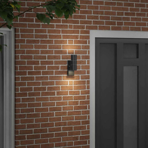 Berkfield Outdoor Wall Light Black 7 x 10 x 22 cm 2