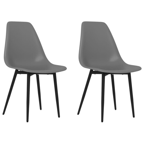 Berkfield Dining Chairs 2 pcs Grey PP 1