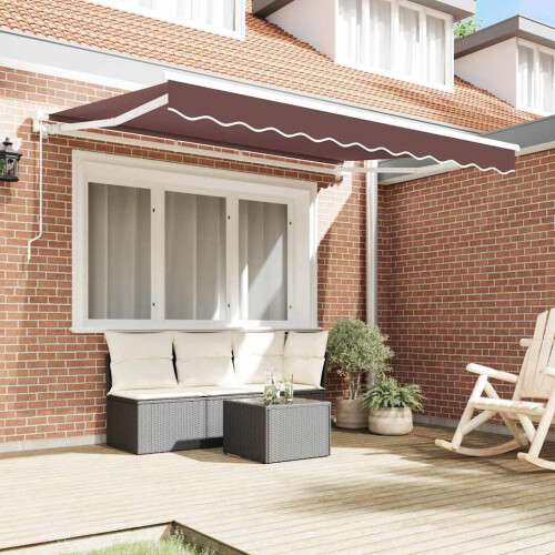 Berkfield Awning Frame Brown 350 x 200 cm Polyester with PU coating 2