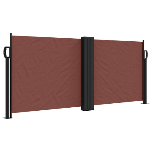 Berkfield Retractable Side Awning Brown 100x1000 cm 1