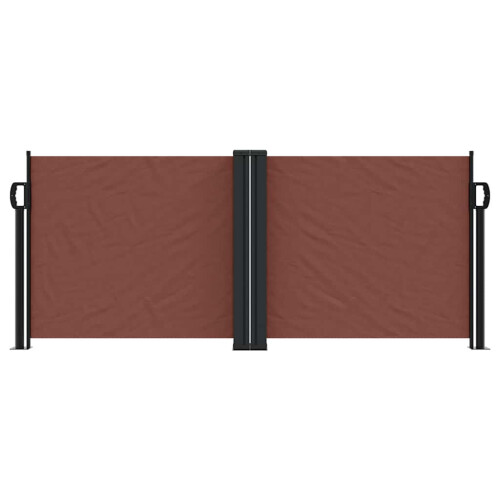 Berkfield Retractable Side Awning Brown 100x1000 cm 2