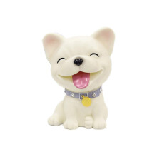 Grey Cute Puppy Piggy Bank for Kids, ShatterResistant Polyresin Dog Coin Bank, Durable and Decorative