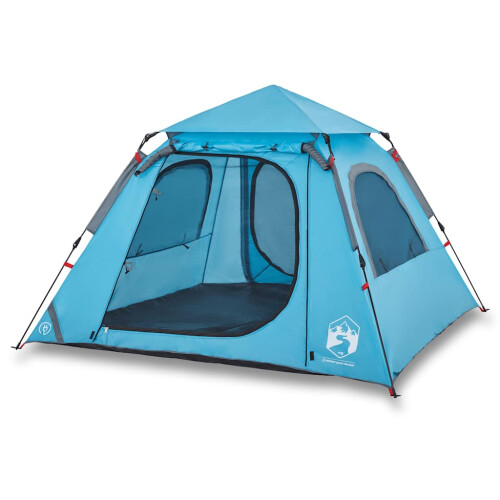 Berkfield Camping Tent Dome 4-Person Blue Quick Release 1