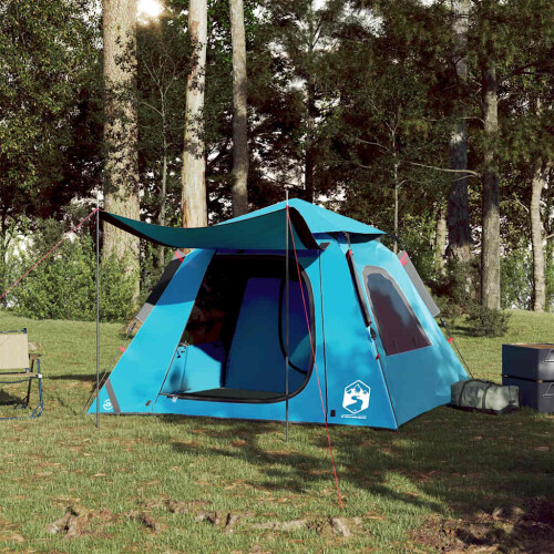Berkfield Camping Tent Dome 4-Person Blue Quick Release 2