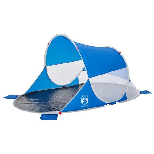 Berkfield Beach Tent Azure Blue Pop-up Waterproof 1